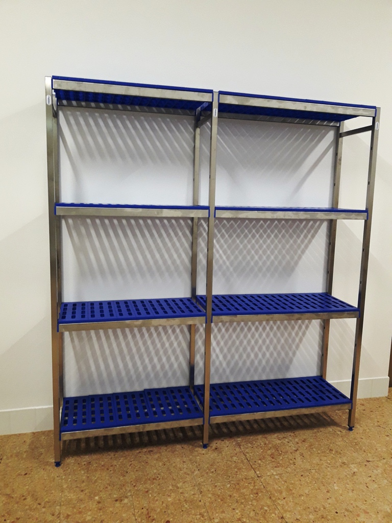 estanteria acero inoxidable con estante perforado de polipropileno